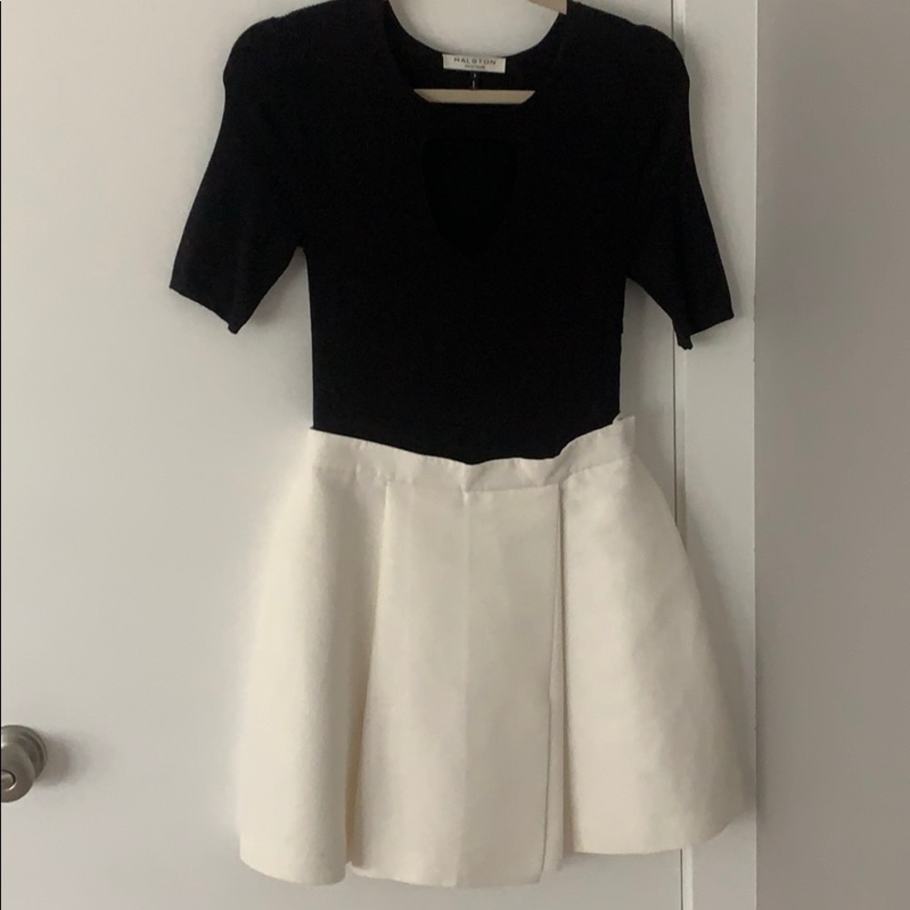 black and white mini dress